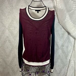 Joe's jeans burgundy colorblock sweater size XS
